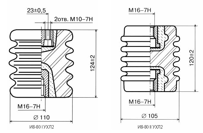Рис.1.1. Схематическое изображение изолятора И8-80