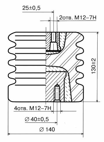 Рис.1. Схематическое изобразения изолятора И16-80 I УХЛ2