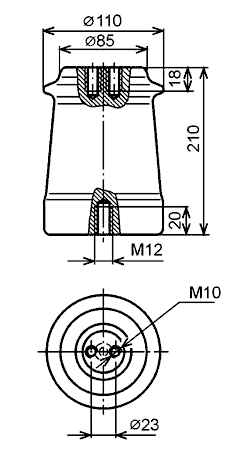 Рис.1. Схематическое изображение для изолятора ИО-20-3.75 У3