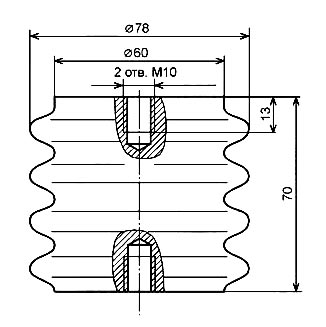 Рис.1.1 Схематическое изображение изолятора ИОР-6-1,0 У2